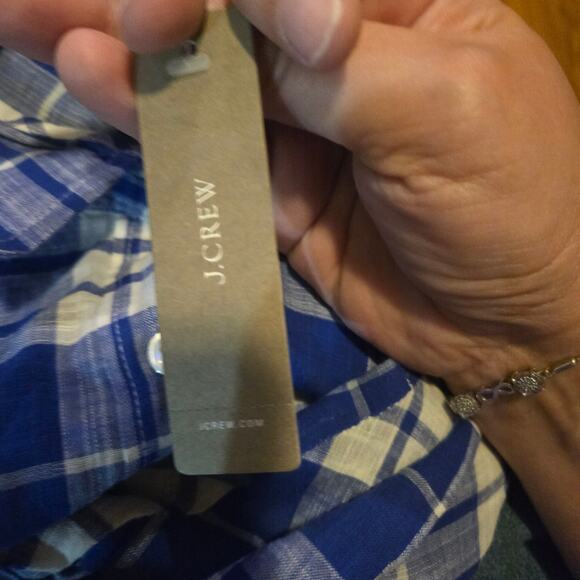 J.Crew Blue Plaid Perfect Shirt Women’s Size 8 NWT - Picture 5 of 10